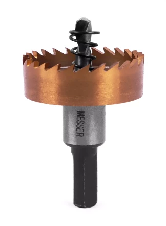 HSS-TiN коронка MESSER 38мм с центр. сверлом и толкающей пружиной для  лист. материала  до 2 мм ц/х купить в Нижневартовске
