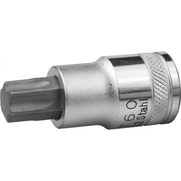 Торцовая бита-головка KRAFTOOL "INDUSTRIE QUALITAT", материал S2, TORX, сатинированная, 1/2", Т60 27905-60_z01 купить в Нижневартовске