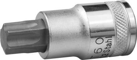Торцовая бита-головка KRAFTOOL &quot;INDUSTRIE QUALITAT&quot;, материал S2, TORX, сатинированная, 1/2&quot;, Т60 27905-60_z01 купить в Нижневартовске