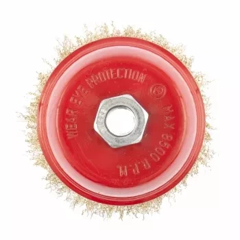 Щетка для УШМ, 150 мм, М14, "чашка", латунированная витая проволока  MATRIX 74607 купить в Нижневартовске