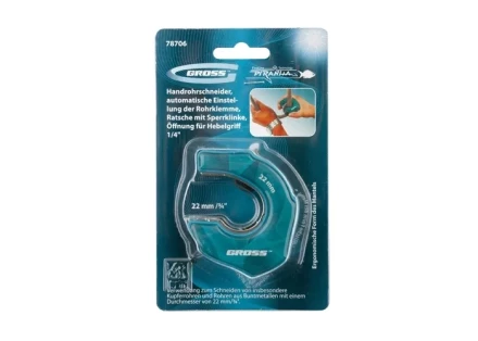 Труборез ладонный "PIRANHA" 22 мм (3/4") автоматическая регулировка зажима трубы отверстие 1/4" GROSS 78706 купить в Нижневартовске