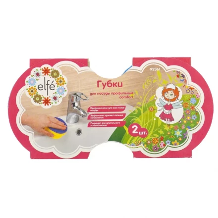 Губки для посуды c тефлоновым покрытием круглые d 95х50 мм 2 шт в картоне ТМ Elfe 92361 купить в Нижневартовске