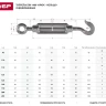 Талреп ЗУБР "ПРОФЕССИОНАЛ"  DIN 1480, крюк-кольцо, оцинкованный, кованая натяжная муфта, М20, ТФ20, 1 шт 4-304355-20 купить в Нижневартовске