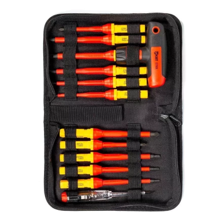 Диэлектрическая Т-образная отвертка КВТ VDE НИО-4412-Т со сменными битами, 12 шт. (87128) купить в Нижневартовске