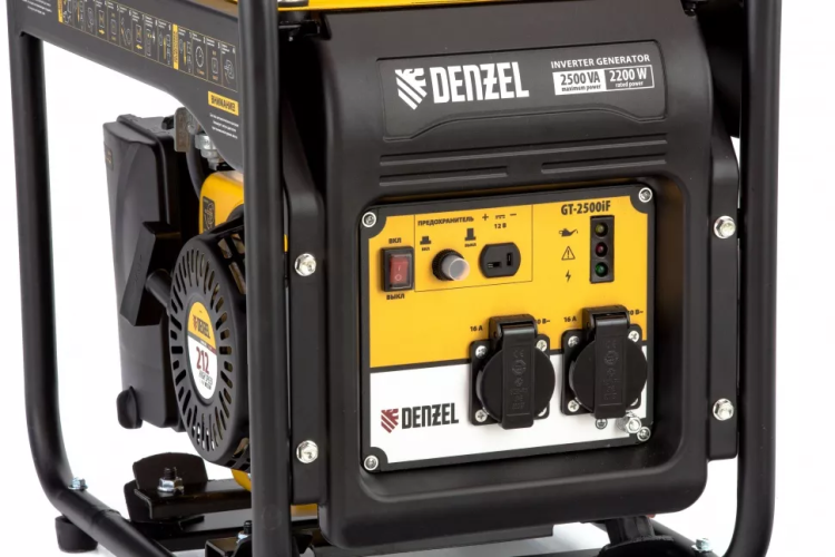 Генератор инверторный GT-2500iF, 2.5 кВт, 230 В, бак 5 л, открытый корпус, ручной старт Denzel 94704 купить в Нижневартовске