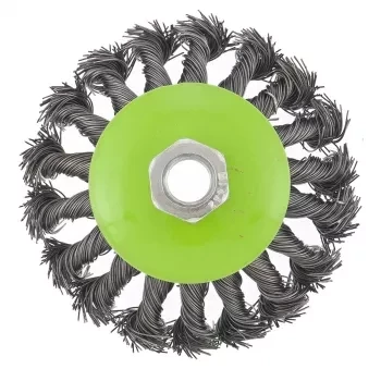 Щетка для УШМ 100 мм М14 "тарелка" крученая металлическая проволока СИБРТЕХ 746097 купить в Нижневартовске