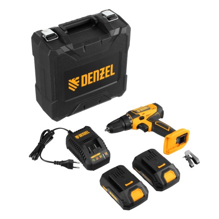 Дрель-шуруповерт аккумуляторная Denzel 26116, CDL-18-02BM, Li-Ion, 18 В, 2 аккумулятор купить в Нижневартовске