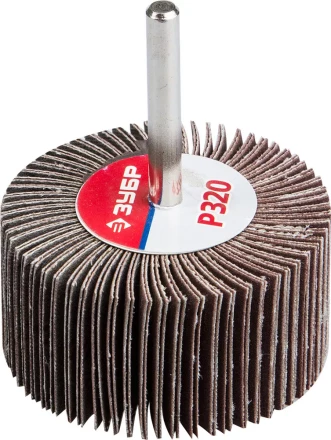 Круг шлифовальный ЗУБР "МАСТЕР" веерный лепестковый, на шпильке, тип КЛО, зерно-электрокорунд нормальный, P320, 30х60мм 36602-320 купить в Нижневартовске
