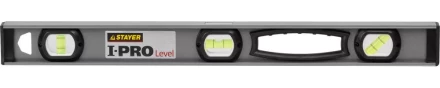 Уровень STAYER "PROFESSIONAL" I-PROLevel, усилен рельс с ручками, утолщен особопрочн профиль, точность 1мм/м, 3 ампулы, 60см 3477-060 купить в Нижневартовске