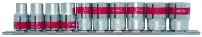 Набор универсальных торцевых головок 1/4", Spline, CrV, 10шт., 4-13мм Matrix 13599