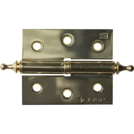 Петля дверная разъемная ЗУБР &quot;ЭКСПЕРТ&quot;, 1 подшипник, цвет латунь (PB), правая, с крепежом, 75х63х2,5мм, 2 шт 37605-075-1R купить в Нижневартовске