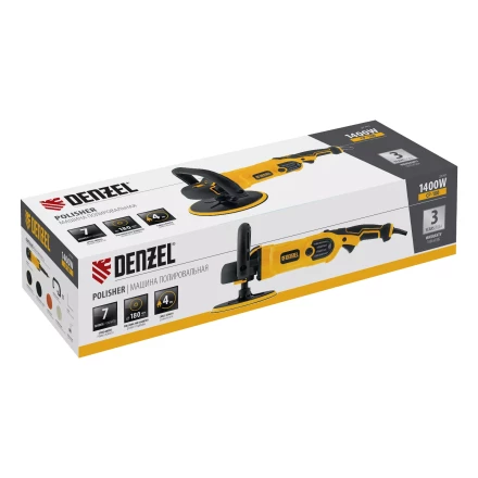 Машина полировальная Denzel CP-180, 1400 Вт, 180 мм, 0-3000 об/мин 27701 купить в Нижневартовске