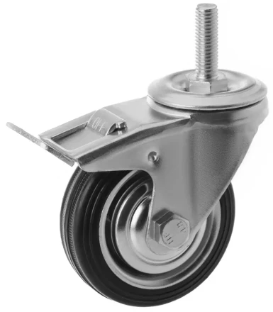 Колесо поворотное SCtB 97 85 мм резина с болтом и тормозом (F) 1046156 купить в Нижневартовске