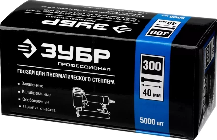 Гвозди тип 300, 40 мм, особотвердые, ЗУБР "ПРОФЕССИОНАЛ" 31830-40, 5000 шт 31830-40 купить в Нижневартовске