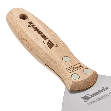 Шпательная лопатка из нержавеющей стали Matrix, 150 мм, буковая рукоятка, EFP 85619 купить в Нижневартовске