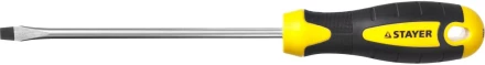 Отвертка STAYER "MASTER" "ТECHNO", двухкомпонентная рукоятка, магнитный наконечник, Cr-V, SL6,0x150мм 2507-06-15_z02 купить в Нижневартовске