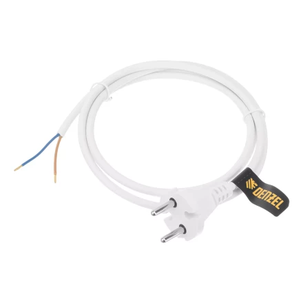 Шнур сетевой Denzel Energy Series, ПВС, 1,5 м, 2 x 1 мм, с неразборной вилкой, белый, 3 м, 37660 купить в Нижневартовске