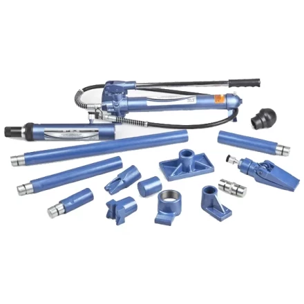 Растяжка гидравлическая 10 т 16 предметов 7 сменных насадок в пластиковом кейсе на колесах Stels артикул 51356 купить в Нижневартовске