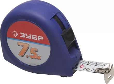 Рулетка ЗУБР "СТАНДАРТ", корпус с резиновым напылением, 7,5м/25мм 34016-8 купить в Нижневартовске