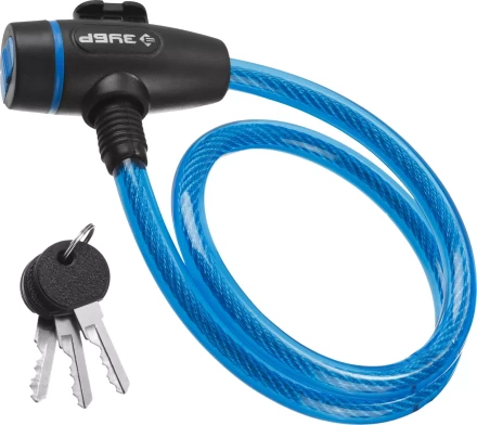 Замок ЗУБР &quot;ПРОФЕССИОНАЛ&quot;, тросовый, 3 ключа в комплекте, длина троса 650мм, d 10мм 37261-65_z01 купить в Нижневартовске