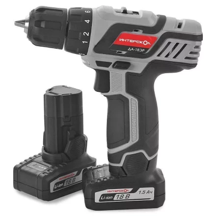 Дрель-шуруповерт ИНТЕРСКОЛ ДА-18ЭР аккумулятора х2 (1.5Ач) купить в Нижневартовске