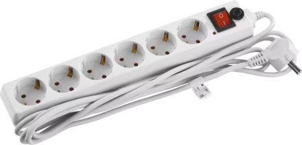 Сетевой фильтр STAYER &quot;MASTER&quot; электрический, 6 гнезд, заземление, макс. мощн. 2200 Вт, 3м 55067-3 купить в Нижневартовске