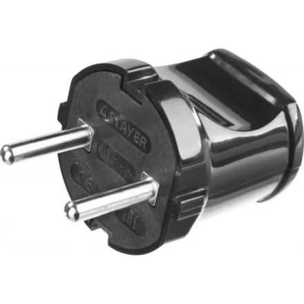 Вилка MAXElectro электрическая, 6А/220В, черная, STAYER 55150-B купить в Нижневартовске