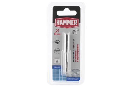 Коронка алмазная HAMMER Ф6х60мм (DHS 6.0*60/5) купить в Нижневартовске