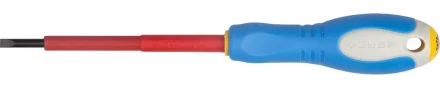 ЗУБР "ПРОФИ ЭЛЕКТРИК". Отвертка Cr-V, трехкомпонент рукоятка, высоковольтная до ~1000В, SL, 3,0x75 мм 25261-3.0-075 купить в Нижневартовске