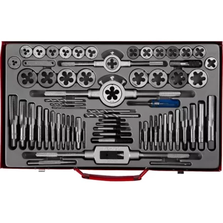 Набор ЗУБР "ЭКСПЕРТ" с металлореж. инструментом,метчики однопроход. и плашки,оснастка, экстракторы-в метал.боксе 65пред. 28118-H65 купить в Нижневартовске