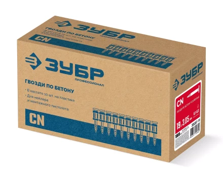 ЗУБР CN усиленные bullet point 19 х 3.05 мм, гвозди по бетону оцинкованные, 1000 шт (305387-19) купить в Нижневартовске