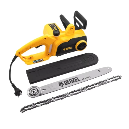 Пила цепная электрическая Denzel EDS-1800P 95615, 1.8 кВт,поперечная, шина 40 см, шаг 3/8, паз 1.3 мм, 57 звеньев купить в Нижневартовске