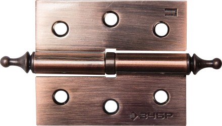 Петля дверная разъемная ЗУБР &quot;ЭКСПЕРТ&quot;, 1 подшипник, цвет ст. медь (AC), левая, с крепежом, 75х63х2,5мм, 2 шт 37605-075-6L купить в Нижневартовске