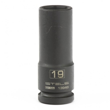 Головка ударная удлиненная шестигранная 19мм 1/2&quot; CrMo  Stels 13946 купить в Нижневартовске