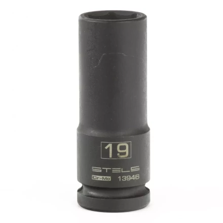 Головка ударная удлиненная шестигранная 19мм 1/2" CrMo  Stels 13946 купить в Нижневартовске