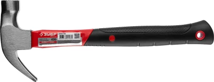 Молоток-гвоздодер ЗУБР &quot;МАСТЕР&quot;, боек c магнитом и фиберглассовой рукояткой, 450 г 20356-450 купить в Нижневартовске