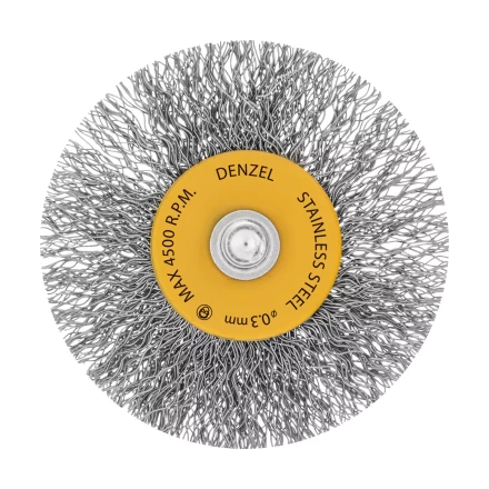 Щетка для дрели, 60 мм, Плоская, со шпилькой, нержавеющая витая проволока Denzel 744463 купить в Нижневартовске