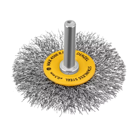 Щетка для дрели, 60 мм, Плоская, со шпилькой, нержавеющая витая проволока Denzel 744463 купить в Нижневартовске