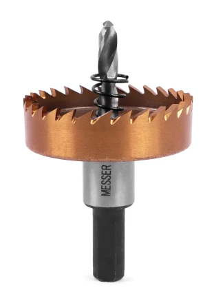 HSS-TiN коронка MESSER 42мм с центр. сверлом и толкающей пружиной для  лист. материала  до 2 мм ц/х купить в Нижневартовске
