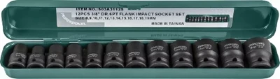 Набор головок торцевых ударных 3/8"DR 8-19мм Jonnesway S03A3112S 12предметов 48505