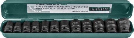 Набор головок торцевых ударных 3/8&quot;DR 8-19мм  Jonnesway S03A3112S 12предметов 48505 купить в Нижневартовске