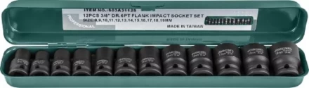 Набор головок торцевых ударных 3/8"DR 8-19мм  Jonnesway S03A3112S 12предметов 48505 купить в Нижневартовске