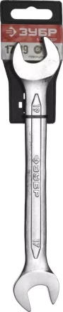Ключ ЗУБР "МАСТЕР" гаечный рожковый, Cr-V сталь, хромированный, 17х19мм 27010-17-19 купить в Нижневартовске