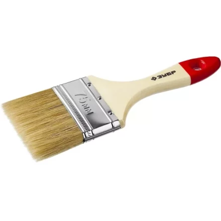 Кисть плоская  ЗУБР "УНИВЕРСАЛ-МАСТЕР", натуральная щетина, деревянная ручка, 75мм 4-01003-075 купить в Нижневартовске