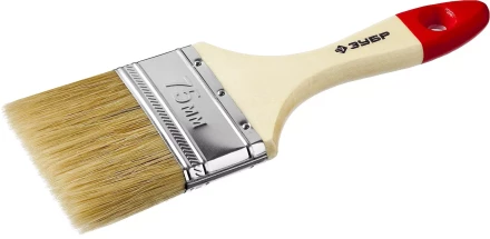 Кисть плоская  ЗУБР "УНИВЕРСАЛ-МАСТЕР", натуральная щетина, деревянная ручка, 75мм 4-01003-075 купить в Нижневартовске