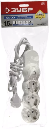 Удлинители электрические М700 3 гнезда с кнопкой серия МАСТЕР купить в Нижневартовске