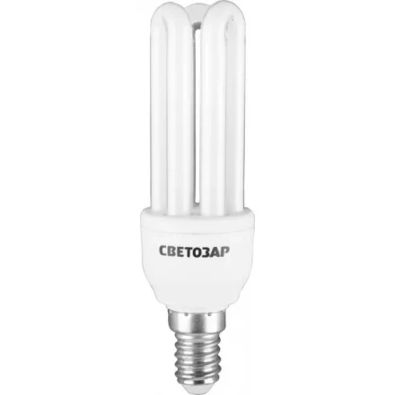 Энергосберегающая лампа СВЕТОЗАР "U-КЛАССИКА"спираль,цоколь E14(миньон),Т2,3U,яркий белый свет(4000К), 8000час,12Вт(60) 44314-12 купить в Нижневартовске