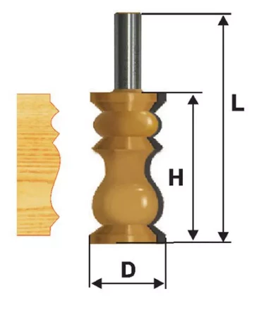 Фреза кромочная фигурная Ф32Х572 мм хвостовик 12 мм 46419 купить в Нижневартовске
