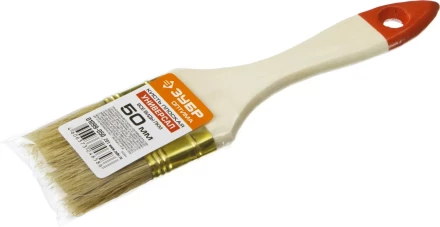 Кисть плоская ЗУБР "УНИВЕРСАЛ-ОПТИМА", светлая щетина, деревянная ручка, 50мм 01099-050_z01 купить в Нижневартовске
