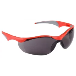 Очки ЗУБР "МАСТЕР" защитные, серые, с зеркальным покрытием, поликарбонатная монолинза с мягкими двухкомпонентными дужками 110322